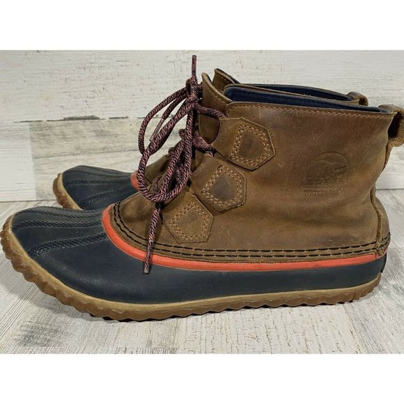 Sorel Shoes | Sorel Women's Size 8 Leather Brown Out 'N About Ankle Waterproof Duck Boots Euc | Color: Brown/Pink | Size: 8 | Sarapiet87's Closet
